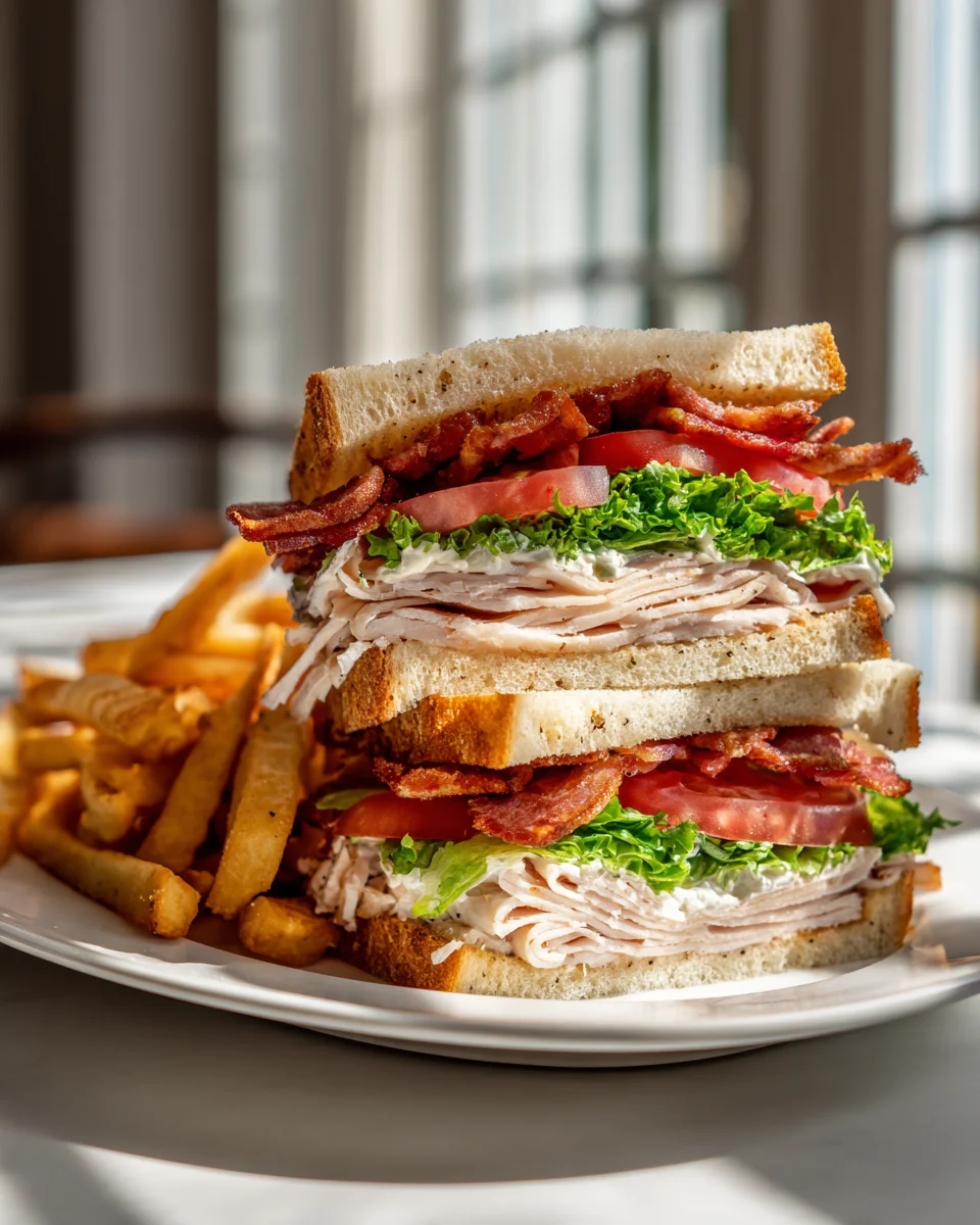 Unwiderstehliches Triple Decker Truthahn Club Sandwich Rezept