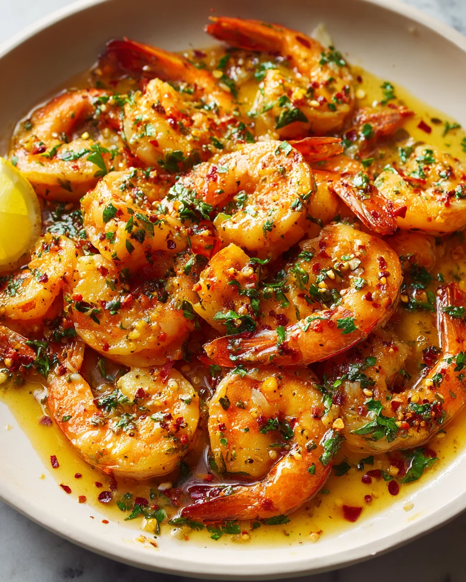 Pikante Griechische Garnelen Scampi mit Chili & Kräutern