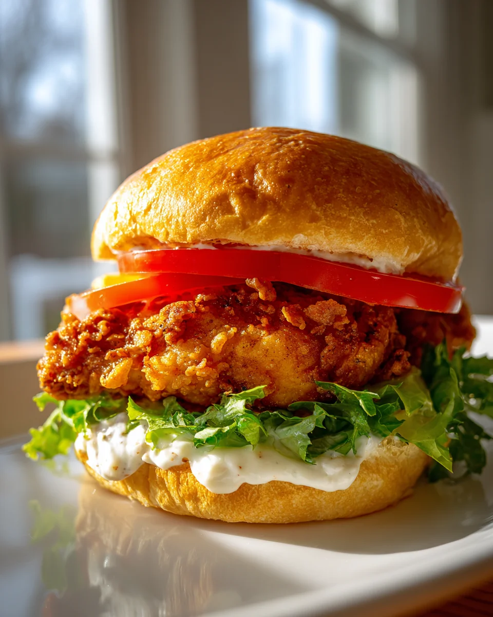 Cajun Crispy Chicken Sandwich mit Knoblauch-Aioli Rezept