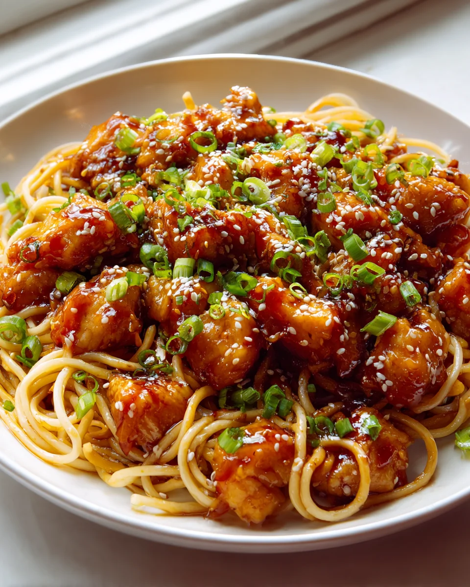 Sticky Garlic Chicken Nudeln: Einfach unwiderstehlich gut!