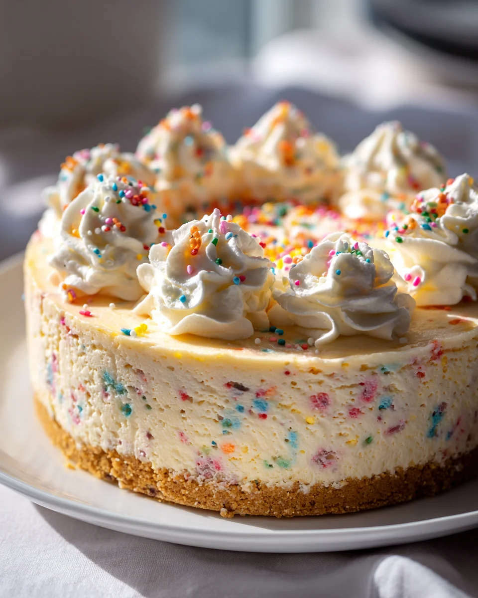 Schneller Funfetti Geburtstagskäsekuchen ohne Backen!