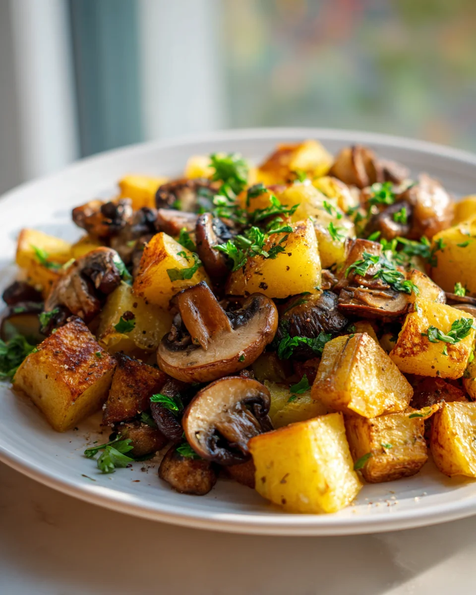 Knuspriger Kartoffel-Pilz-Hash vom Blech – Dein neues Lieblingsrezept