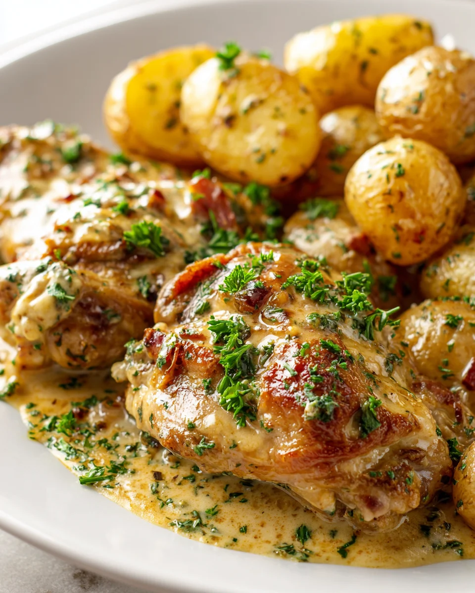 Schongarer Kräuterbutter Hähnchen mit Rosmarinkartoffeln