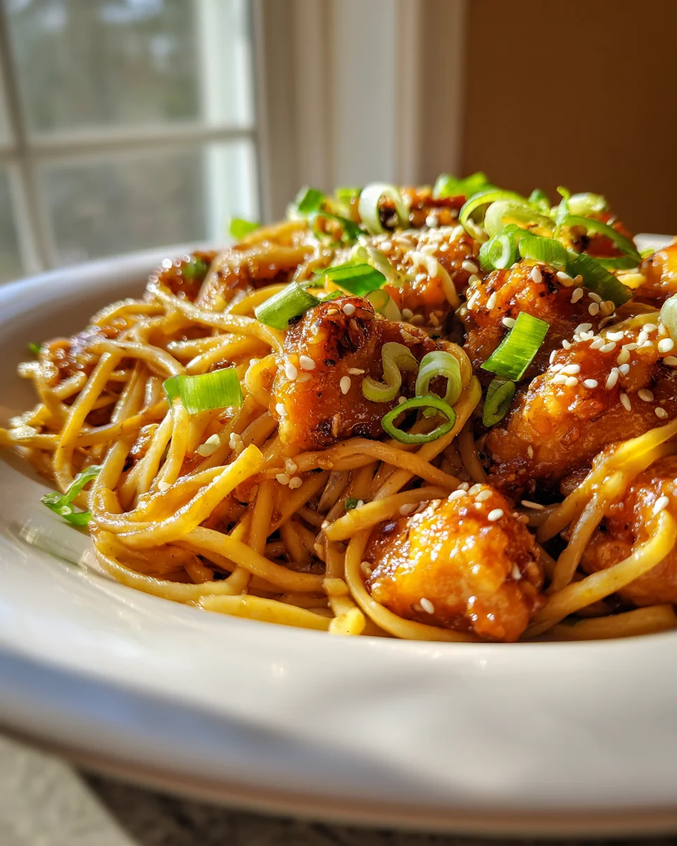 Sticky Garlic Chicken Nudeln: Einfach unwiderstehlich gut!