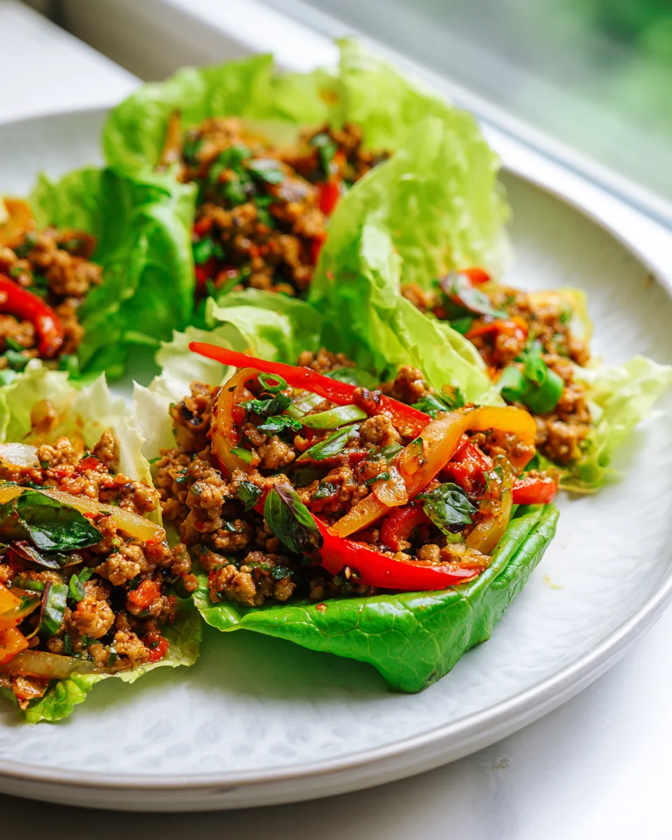 Thai-Basilikum-Truthahn Salat-Wraps: Schnelles Stir Fry