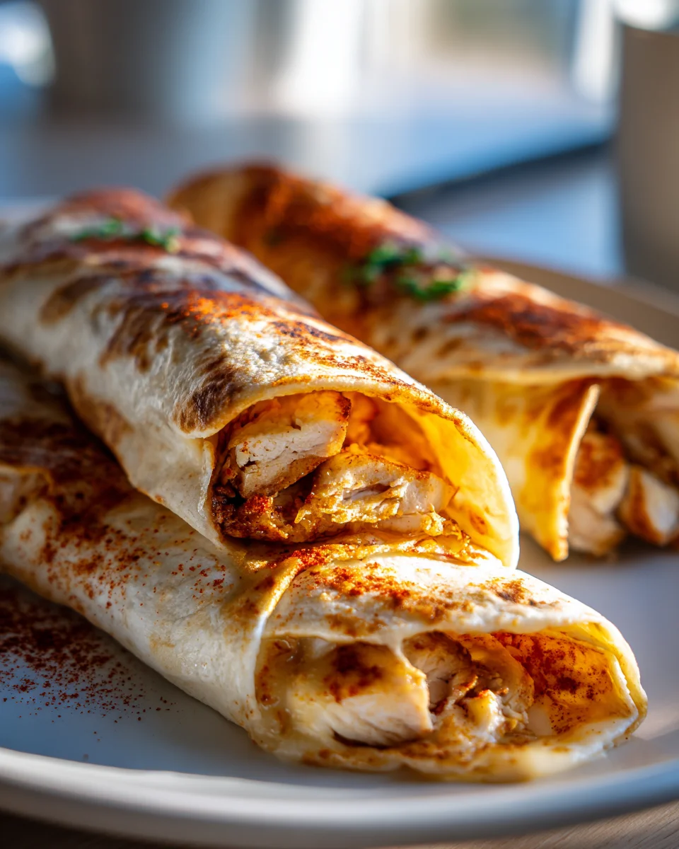 Knusprige Hähnchen Mozzarella Wraps Aus Dem Airfryer