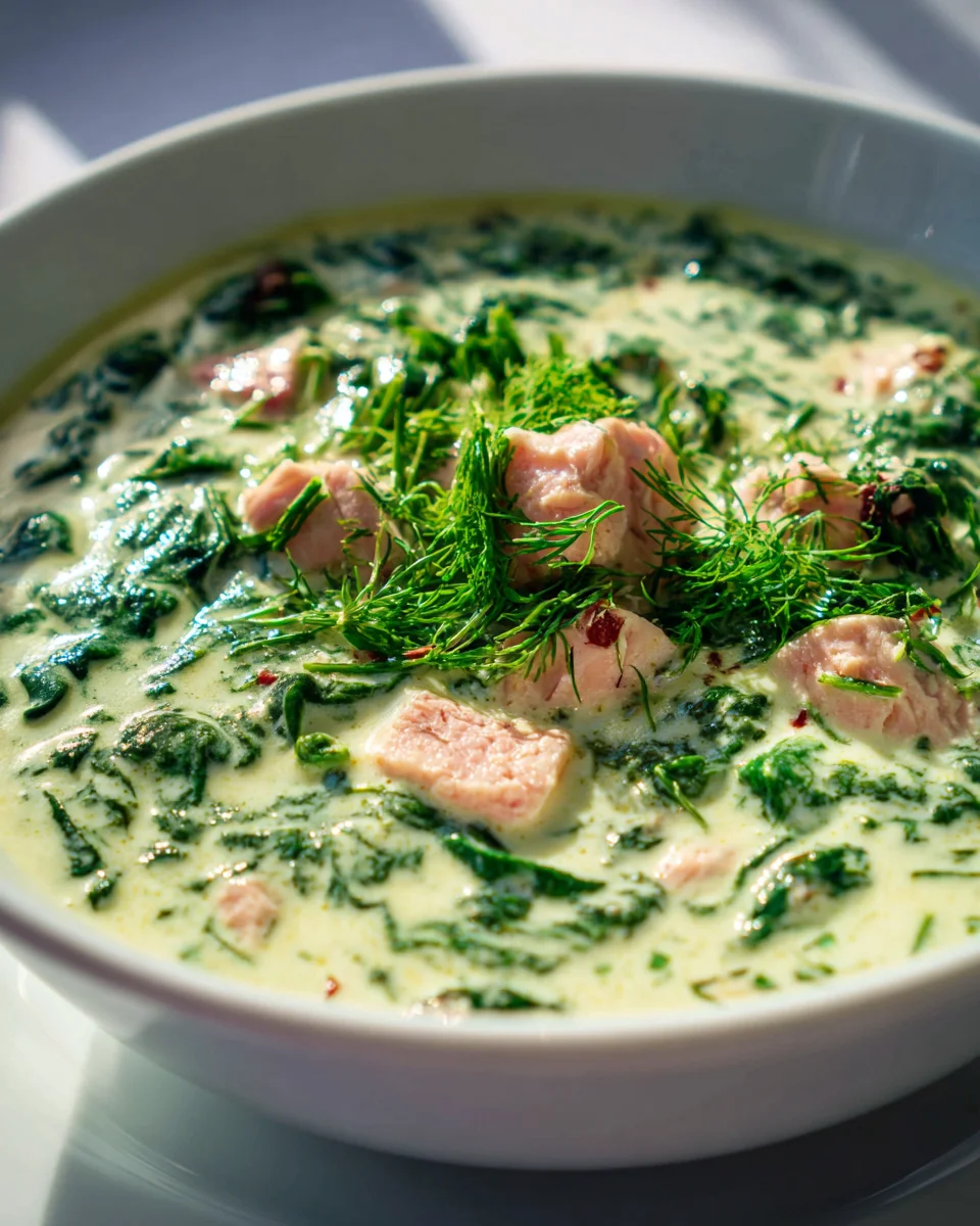 Lachs-Spinat-Suppe mit Sahne & Dill: Cremig & Lecker!