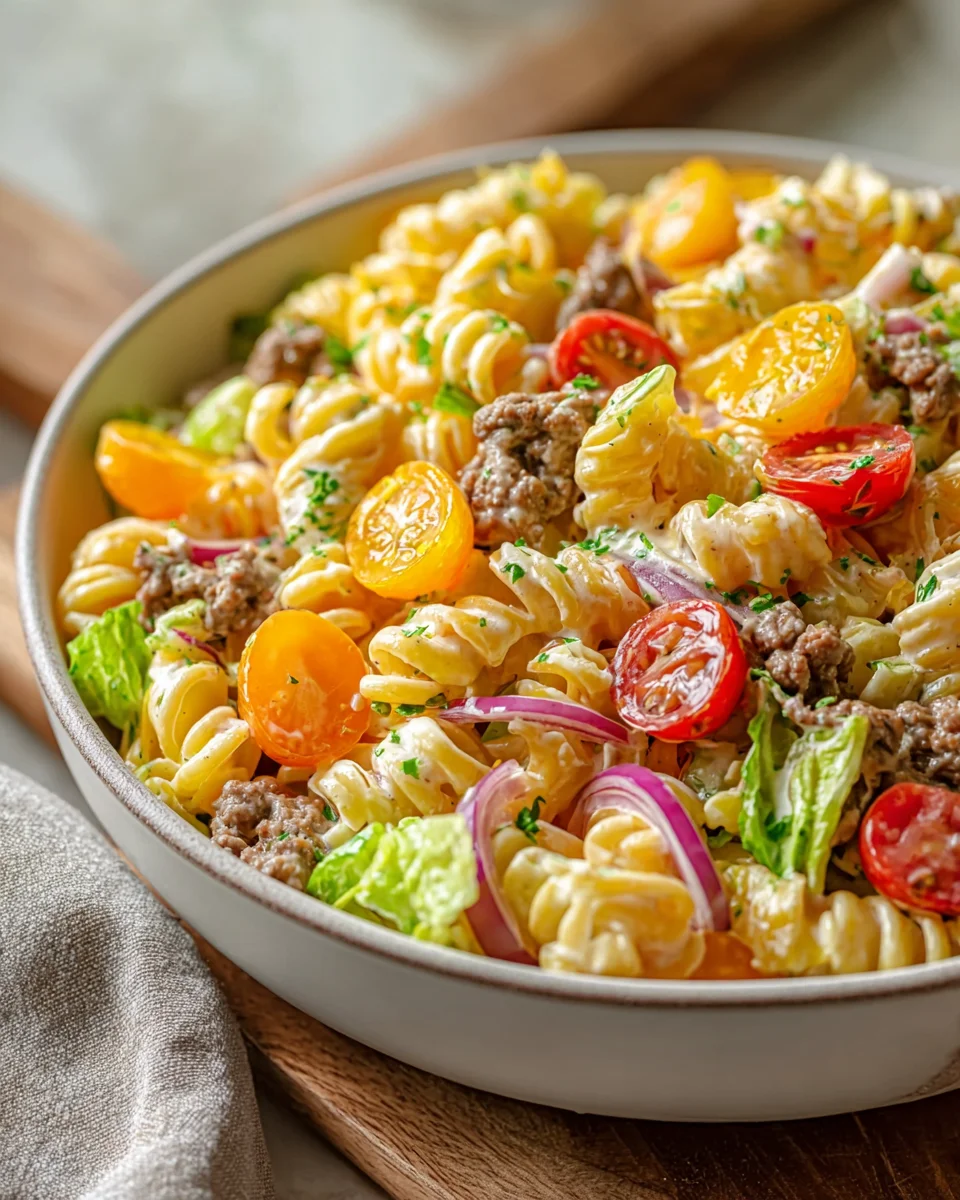 Big Mac Pasta Salat – Cremiger Nudelsalat mit Burger Twist