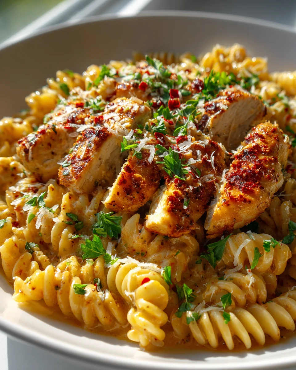 Cajun Huhn Parmesan Pasta: Würzig, cremig, unwiderstehlich!