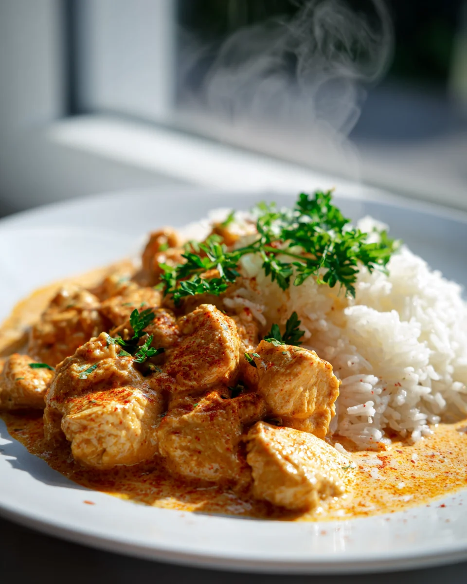 Rezept: Cremiges Hähnchen mit Reis – Schnell & lecker kochen.