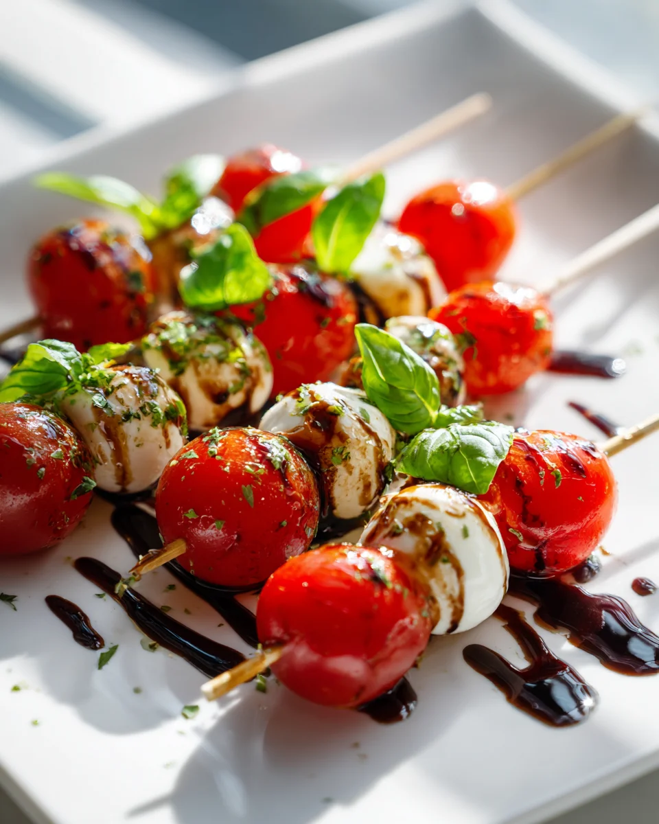 Caprese Spieße mit Balsamico Glasur – Schnell & Lecker!
