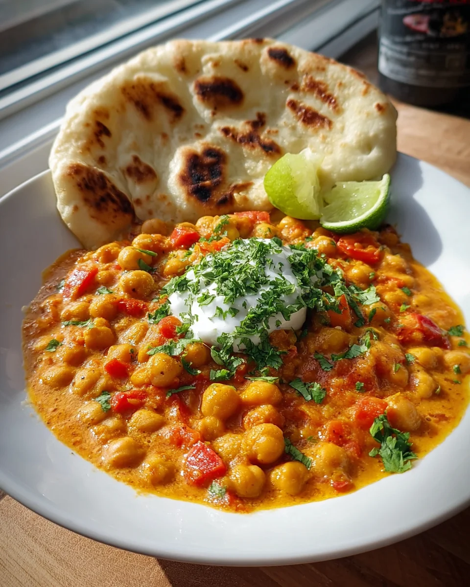 Kichererbsen Curry mit Naan Brot – Köstlich und einfach selbstgemacht!