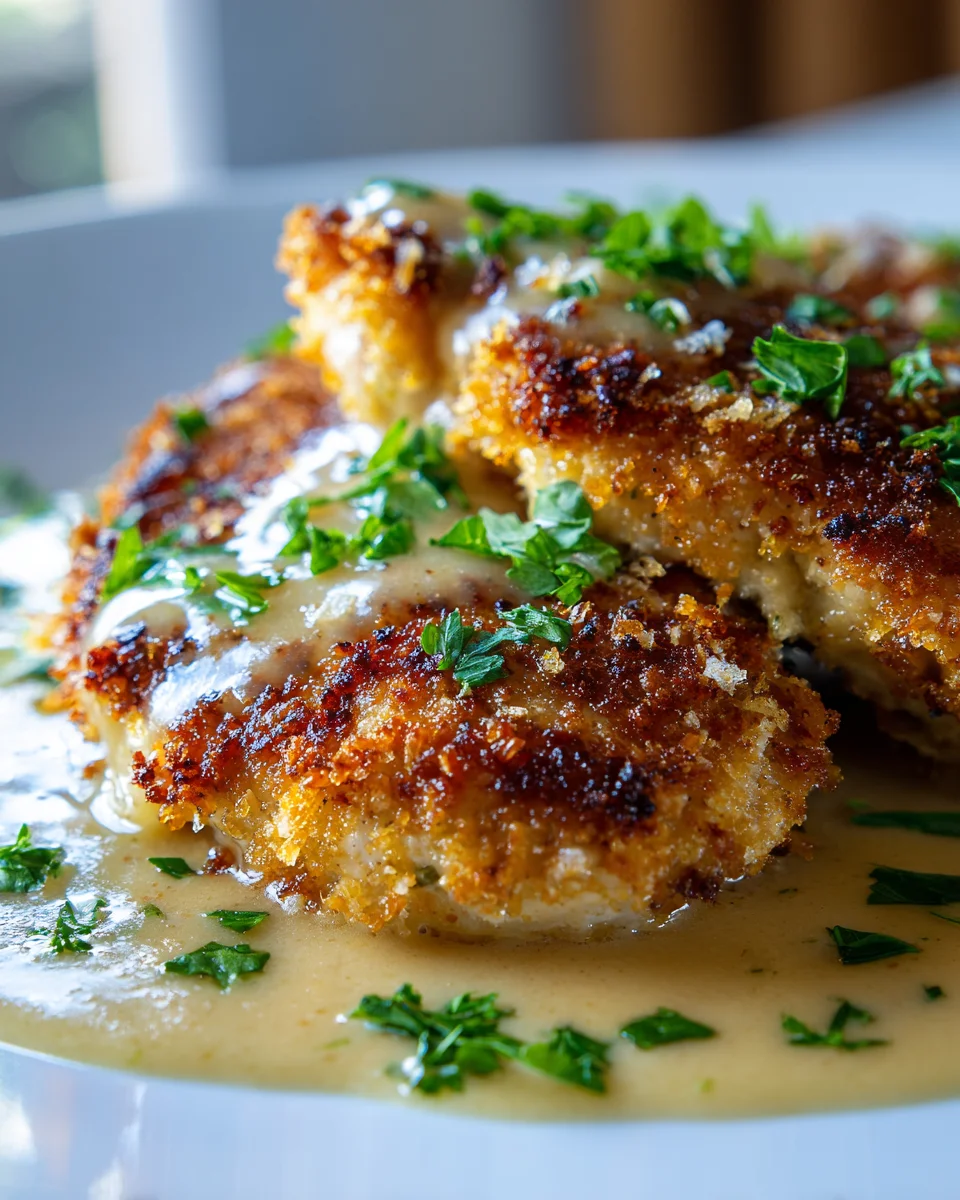 Knuspriges Parmesan-Hähnchen – unwiderstehlich mit Knoblauchsauce