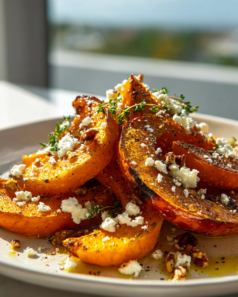 Ofenkürbis mit Feta und Walnüssen – Knusprig & Aromatisch!
