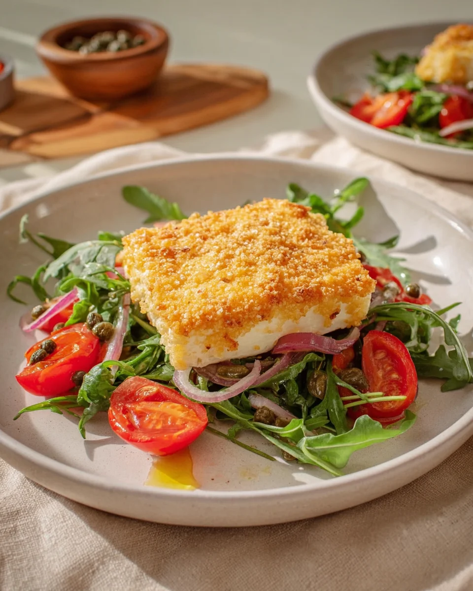 Gebackener Feta auf Rucolasalat – Einfaches Rezept genießen!