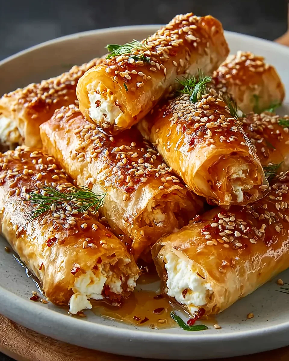 Feta Rollen im Ofen mit Chili und Honig – ein Genuss!