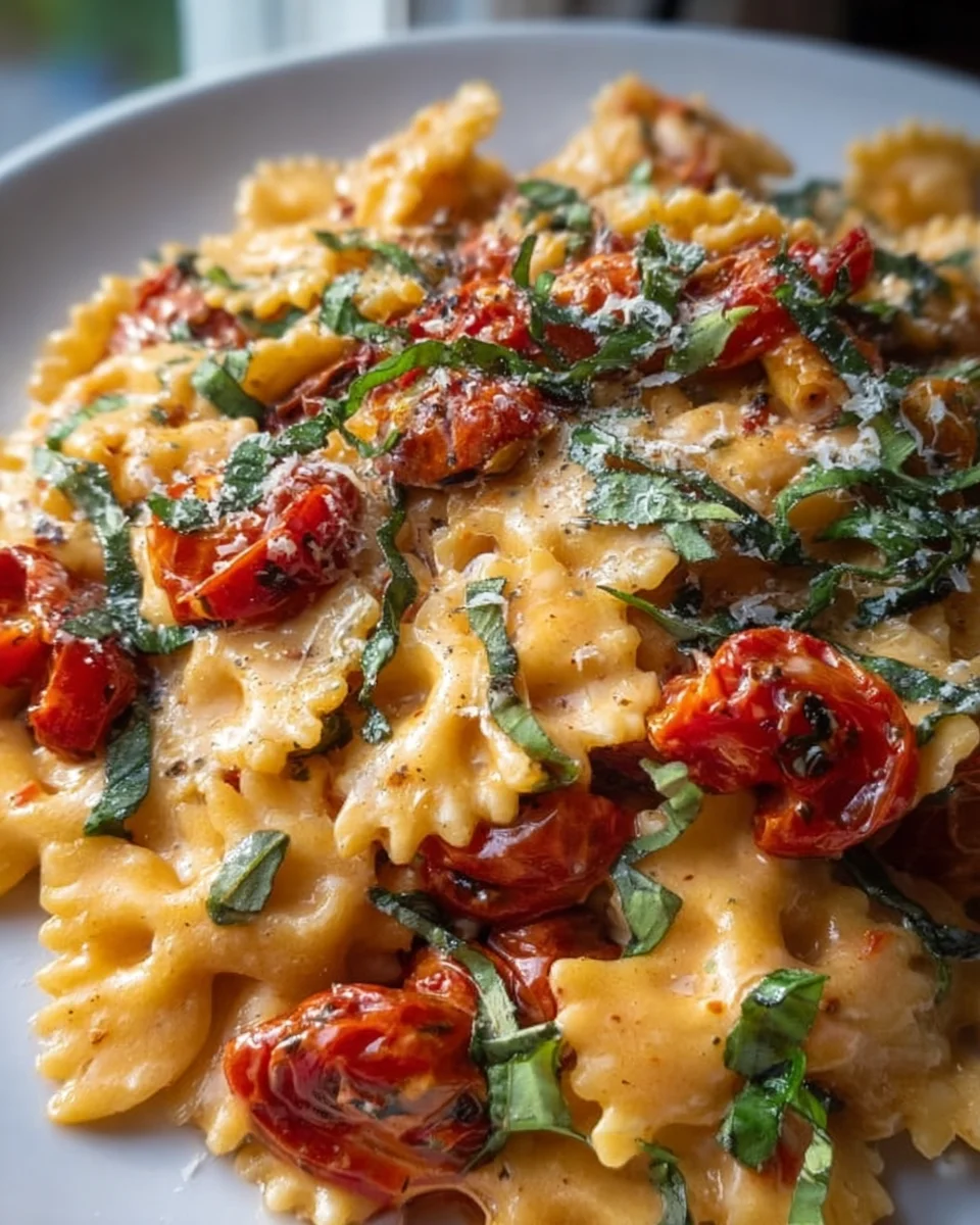 Cremige Toskana-Pasta mit langsam gerösteten Tomaten