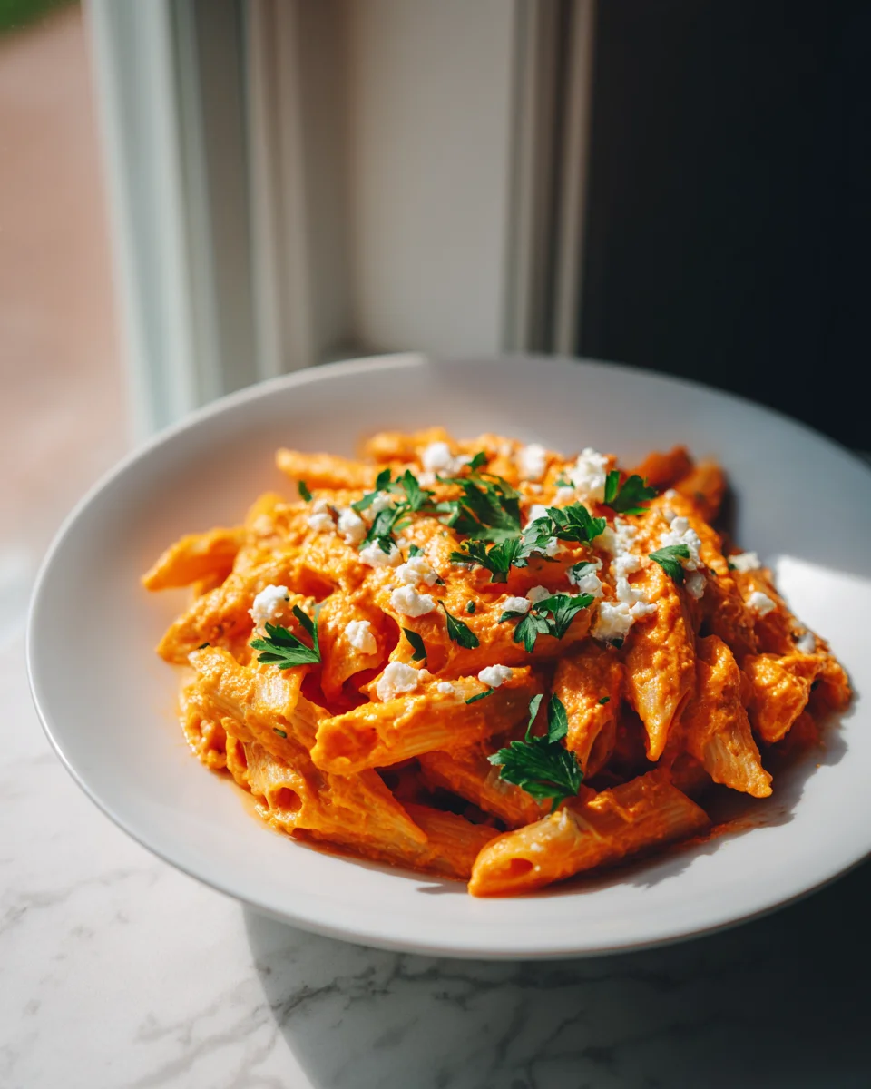 One Pot Pasta: Cremige Kürbis Feta Soße – Schnell & Lecker!