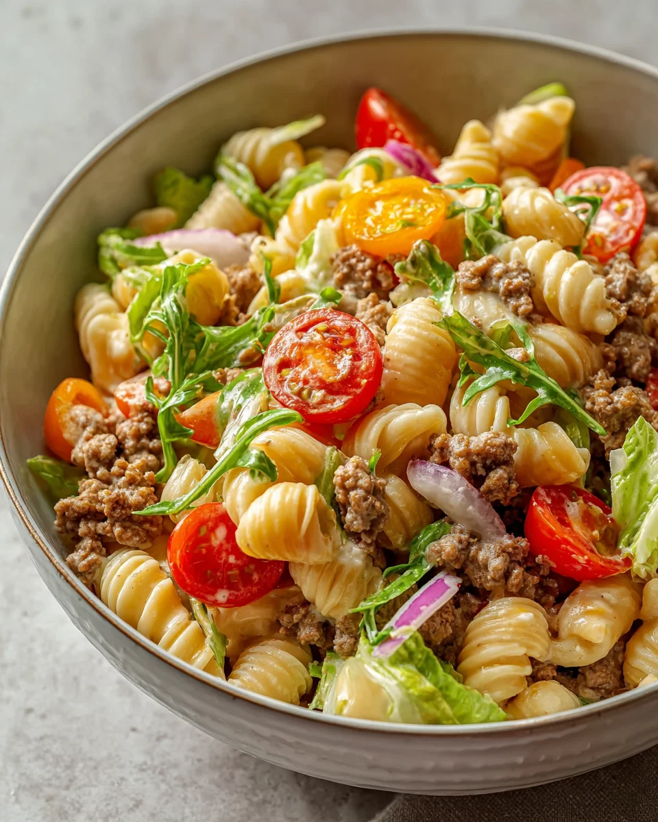 Big Mac Pasta Salat – Cremiger Nudelsalat mit Burger Twist