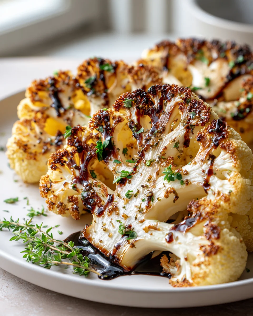 Blumenkohl Steaks aus der Pfanne: Mit Balsamico Reduktion