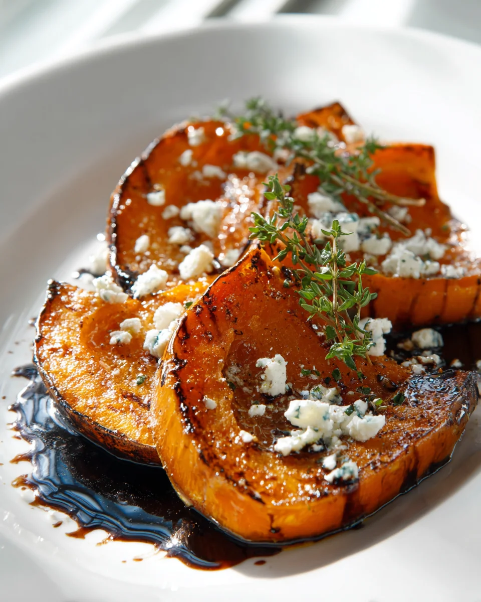 Ofenkürbis mit Feta in Balsamico Glasur – Extra Geschmack!