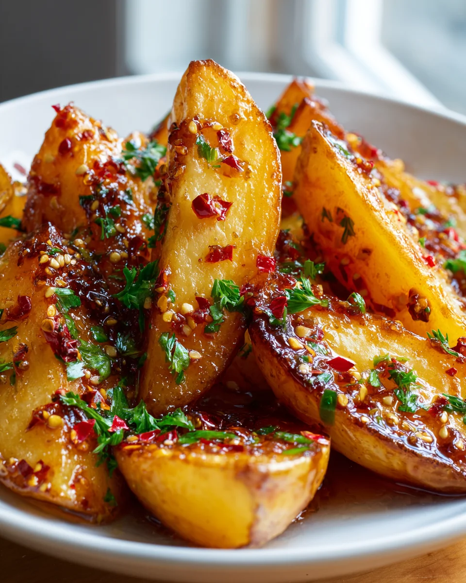 Knusprige Honig Chili Kartoffeln – süß-scharfer Genuss!