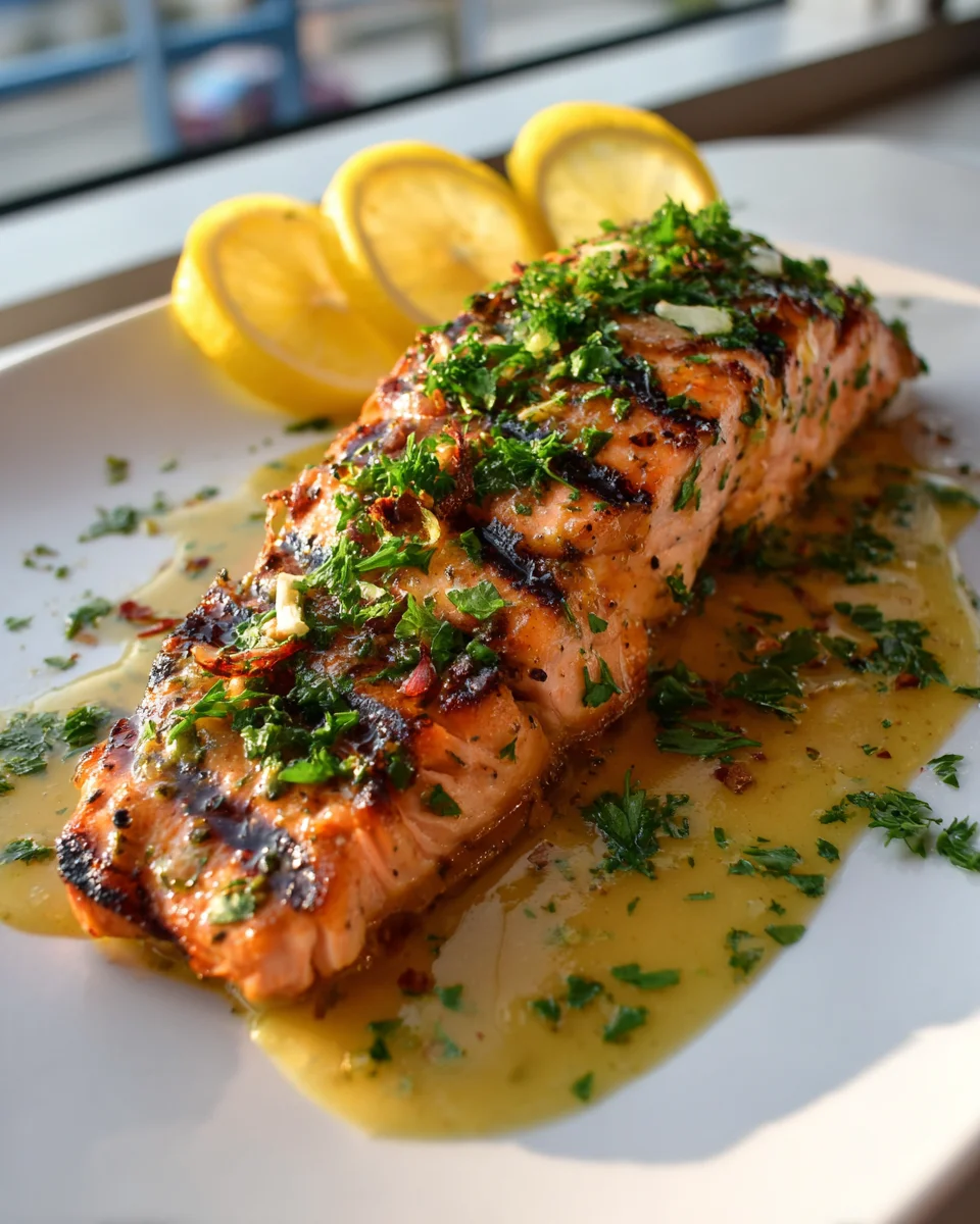 Saftiges Gegrilltes Lachsfilet mit Zitronenbutter genießen