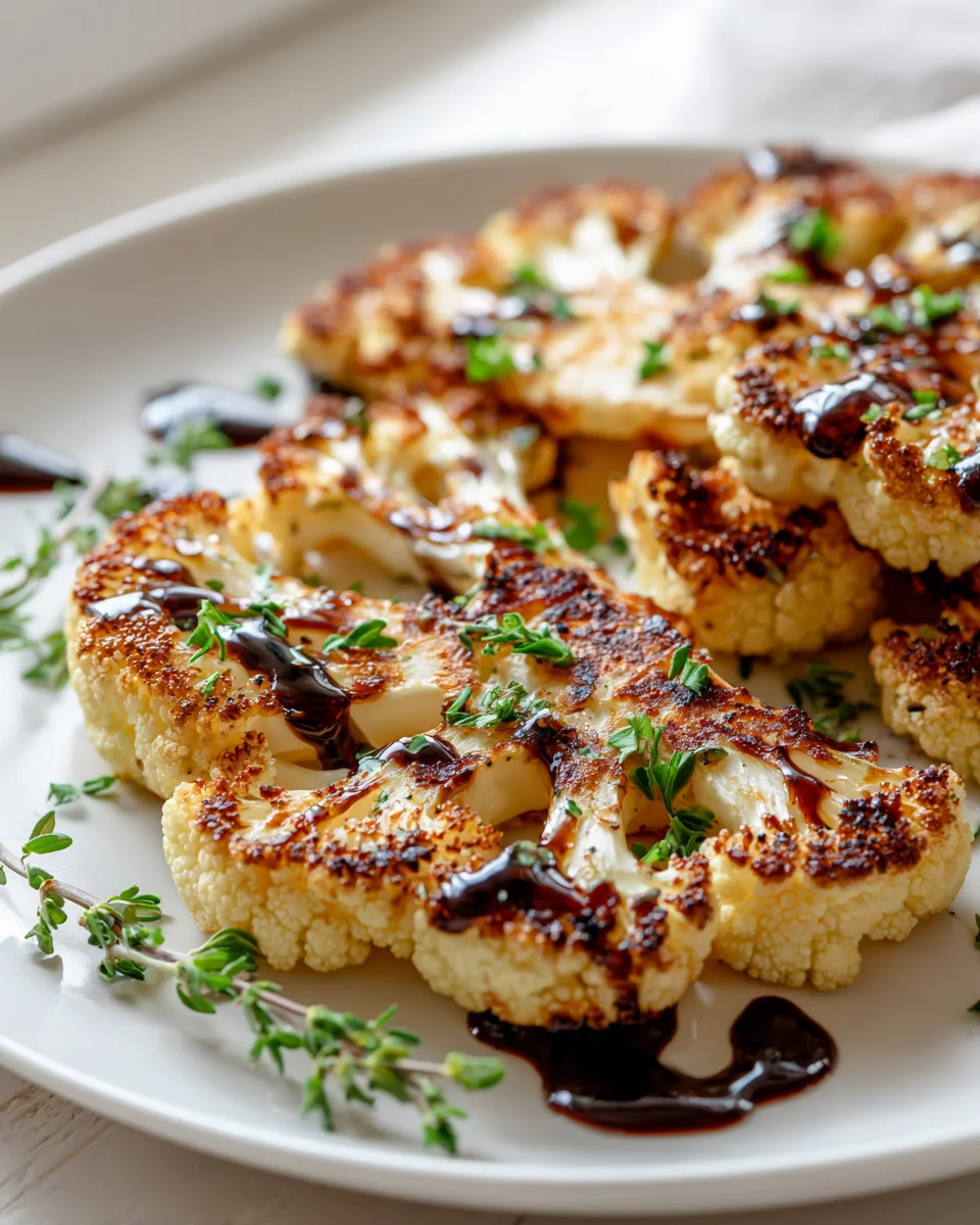 Blumenkohl Steaks aus der Pfanne: Mit Balsamico Reduktion