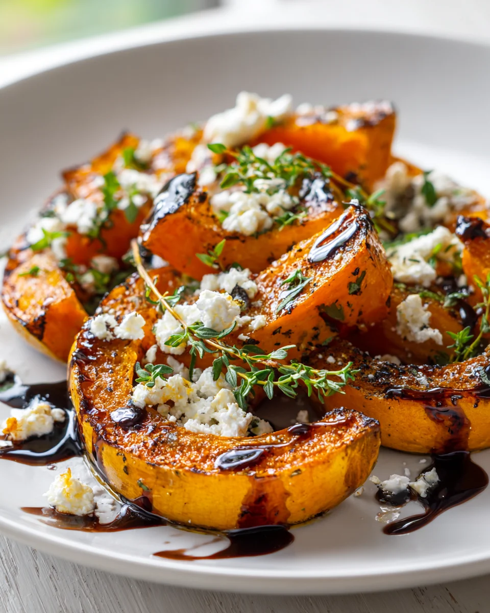 Ofenkürbis mit Feta in Balsamico Glasur – Extra Geschmack!