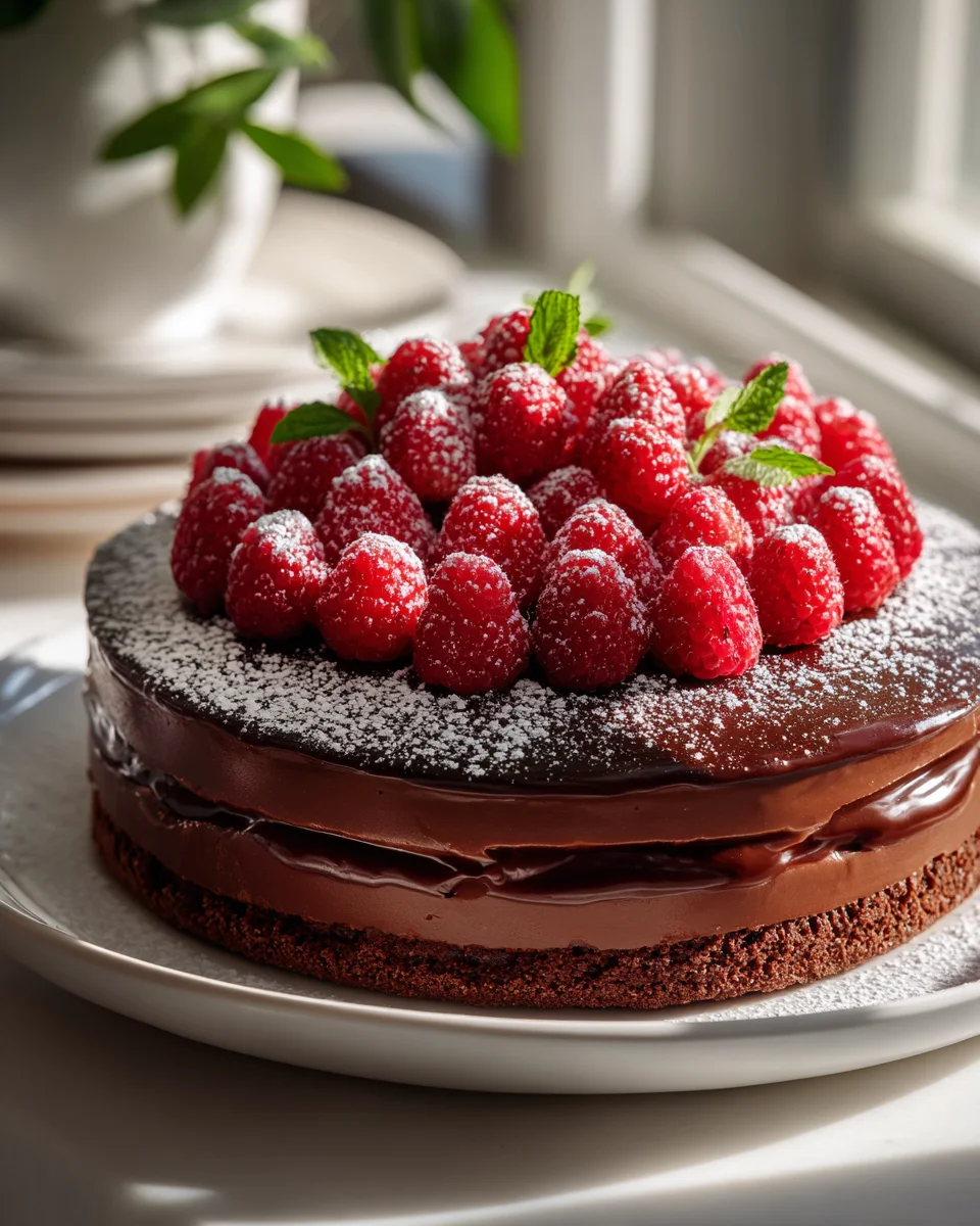 Himmlische Schoko-Himbeer-Mousse Torte - Alkoholfrei!