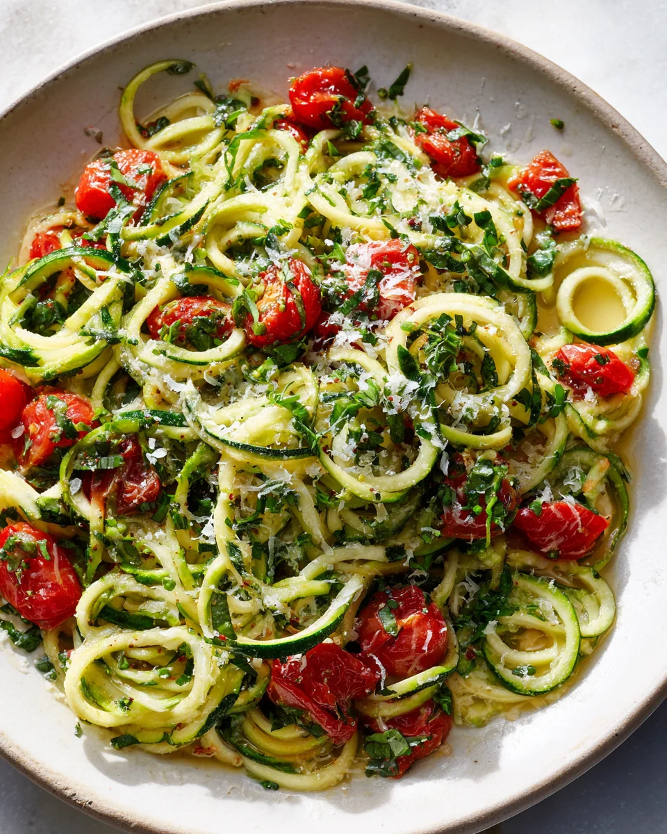 Leckere Low Carb Toskanische Zucchini Pasta mit Kräutern