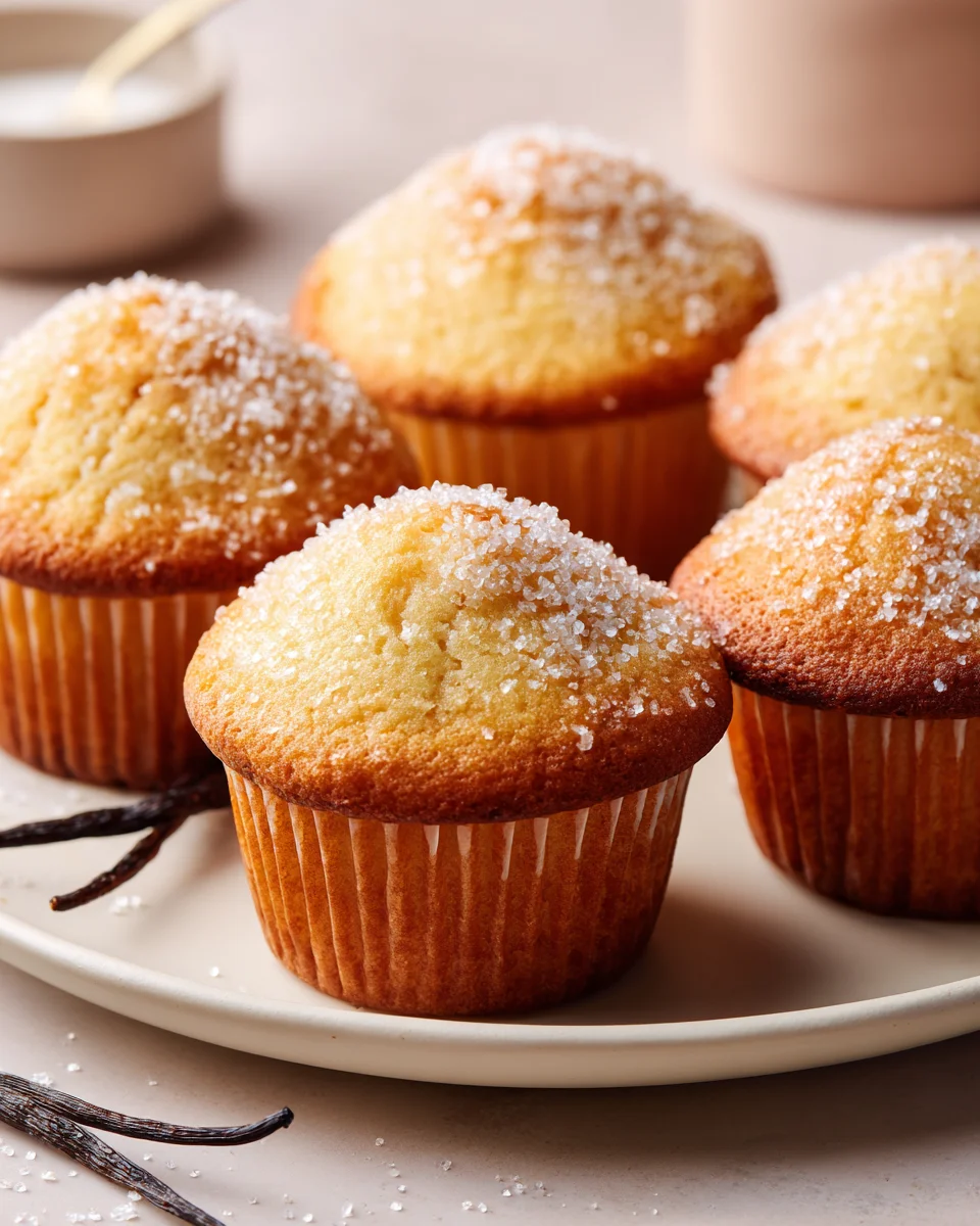 Klassische Vanille Muffins mit Zuckerstreuseln – Einfach!