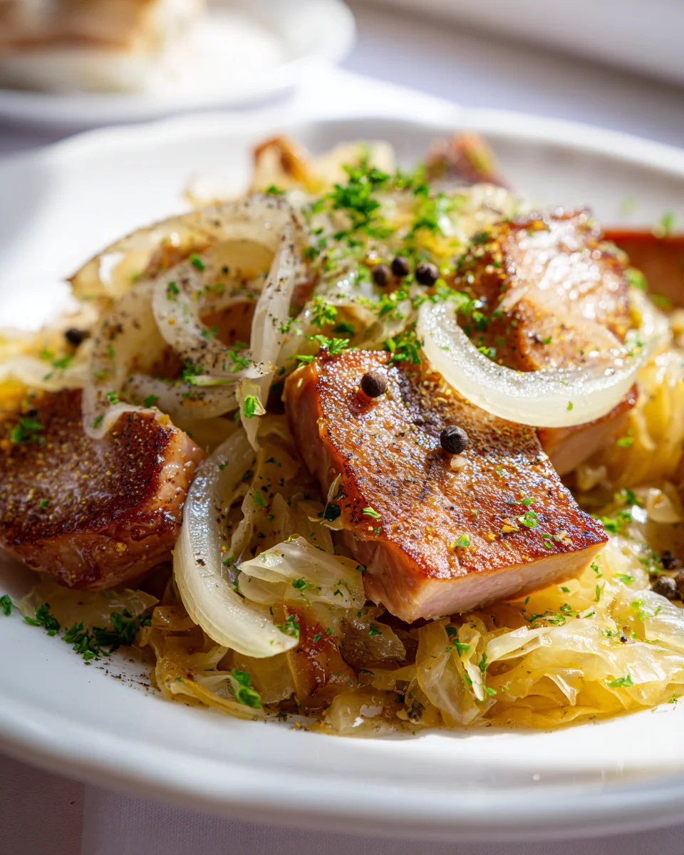 Deftige Rinderpfanne mit Sauerkraut – Hausmannskost