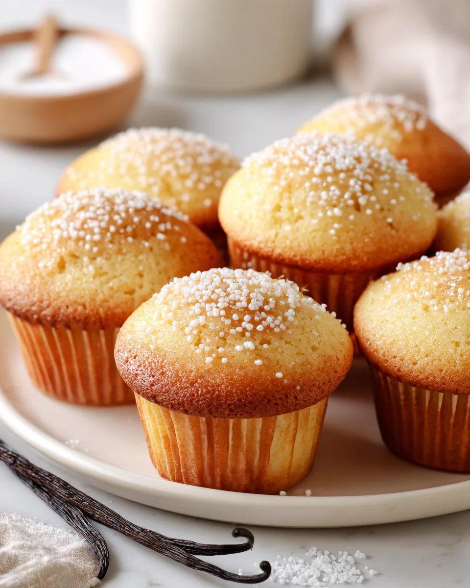 Klassische Vanille Muffins mit Zuckerstreuseln – Einfach!