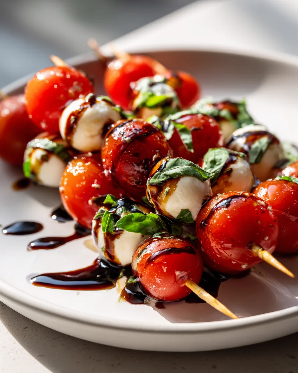 Caprese Spieße mit Balsamico Glasur – Schnell & Lecker!