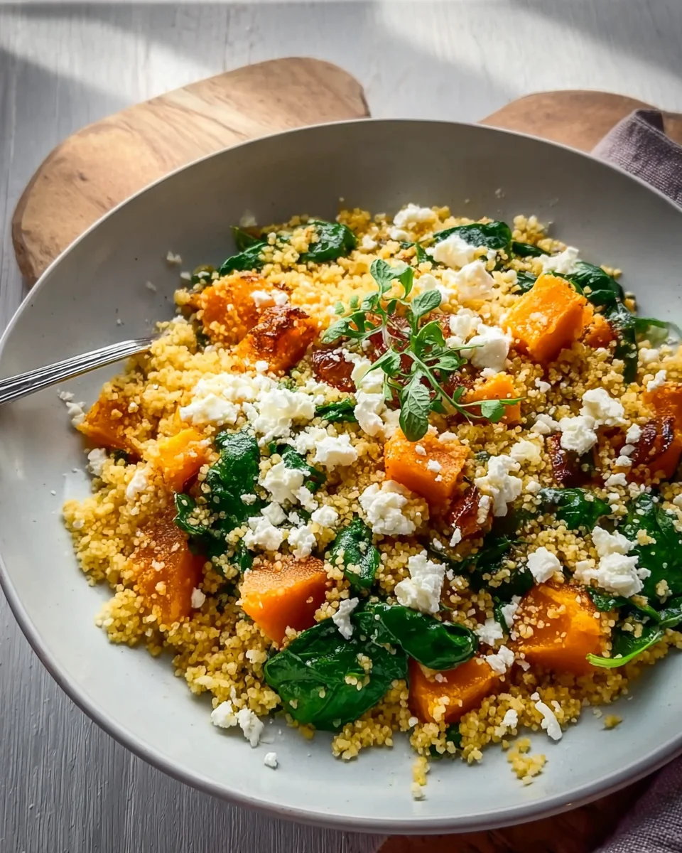 Leckere Hirsepfanne mit Kürbis, Spinat und Feta Rezept