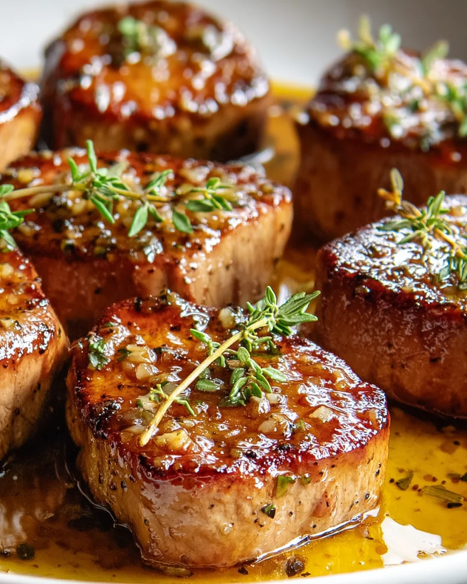 Honig Knoblauch Glasierte Rinderfilet Medaillons Rezept genießen