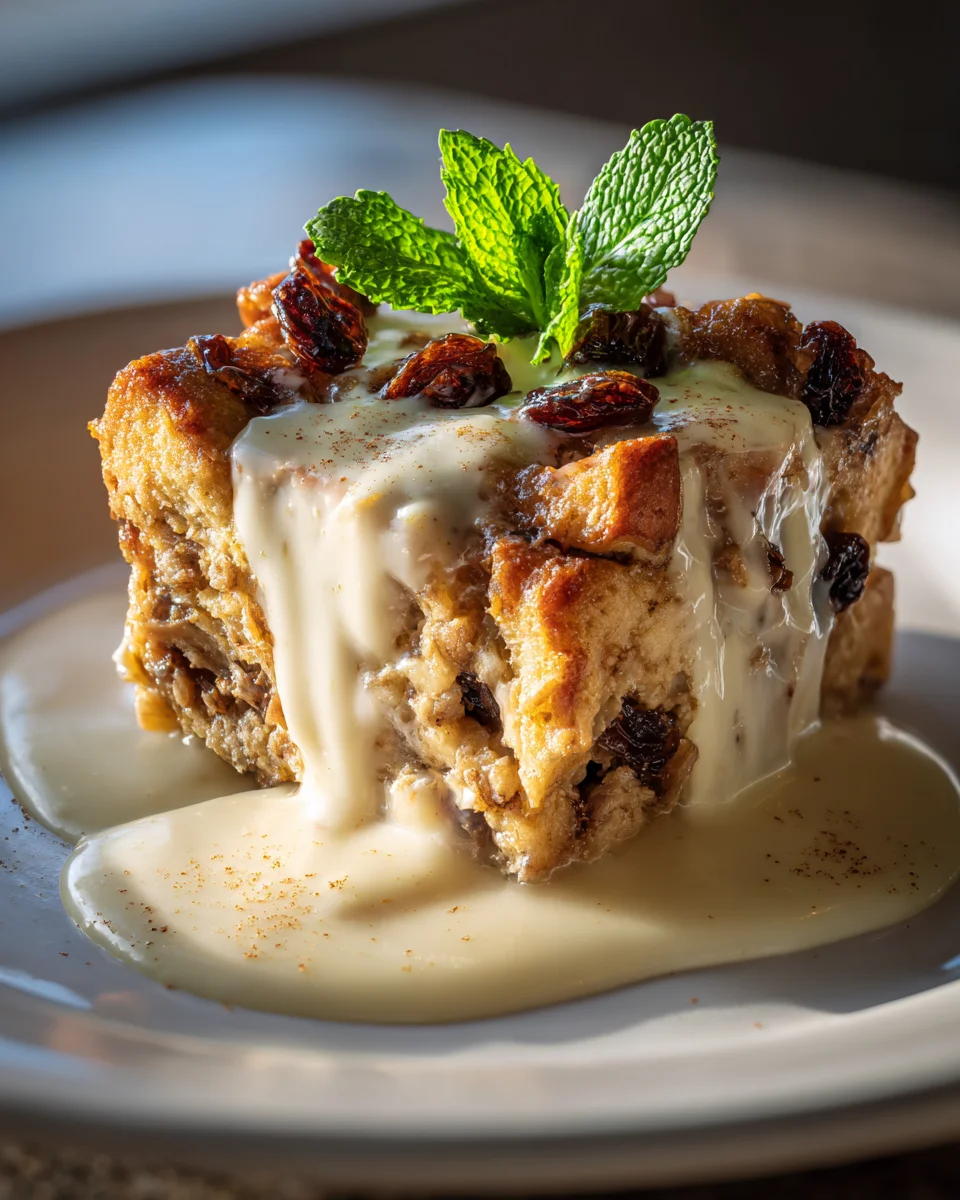 Himmlischer Haferbrot-Pudding mit Vanillecreme