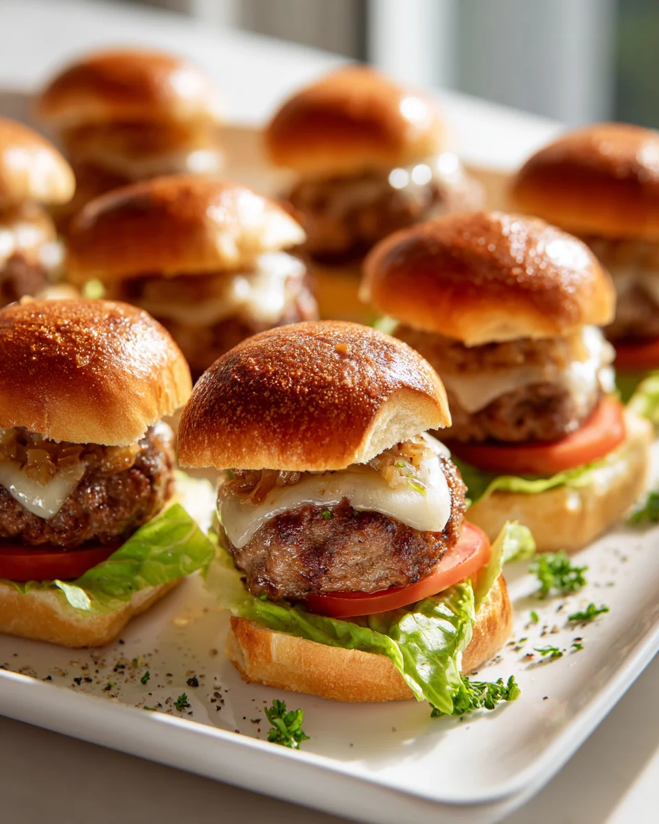 Mini Oklahoma Onion Smashburger Sliders für Partys genießen!