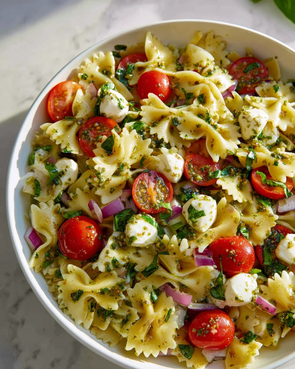 Bunte Farfalle-Salatfreude