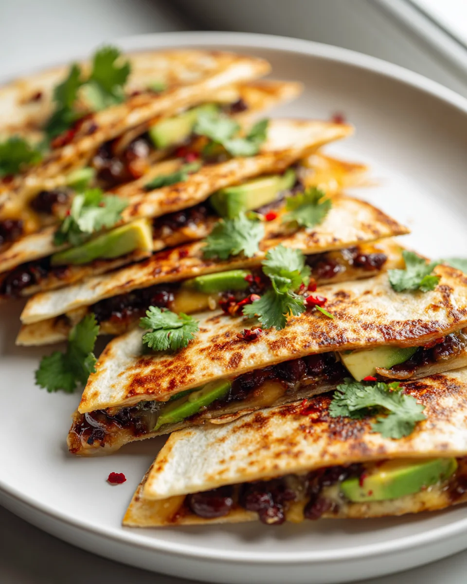 Party Ready Vegane Quesadilla Slider mit schwarzen Bohnen & Avocado