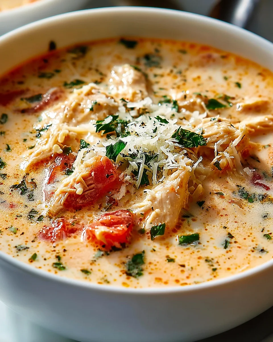 Einfache Cremige Crock Pot Hähnchen Parmesan Suppe Rezept