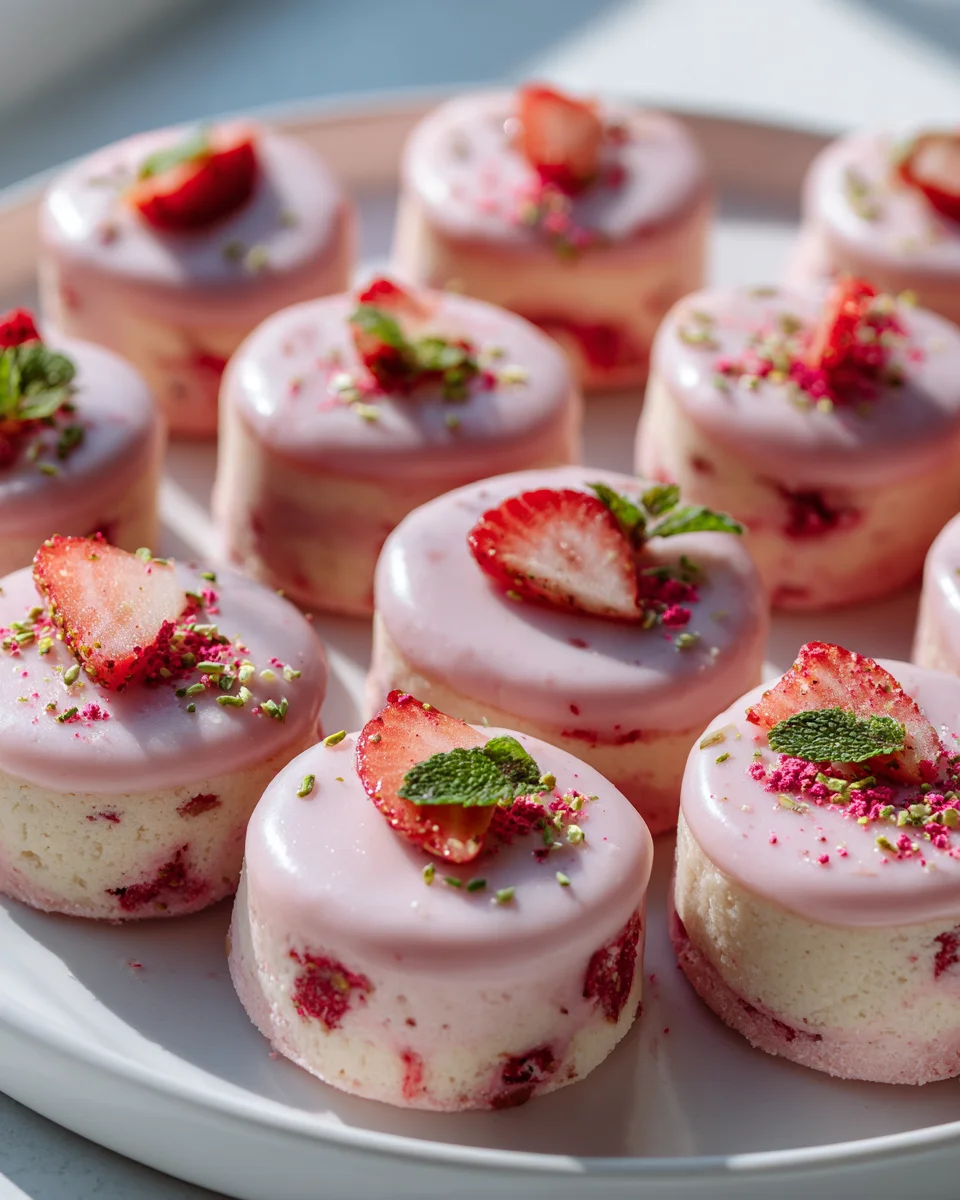 No Bake Erdbeer Shortbread Trüffel Cookies Rezept genießen!