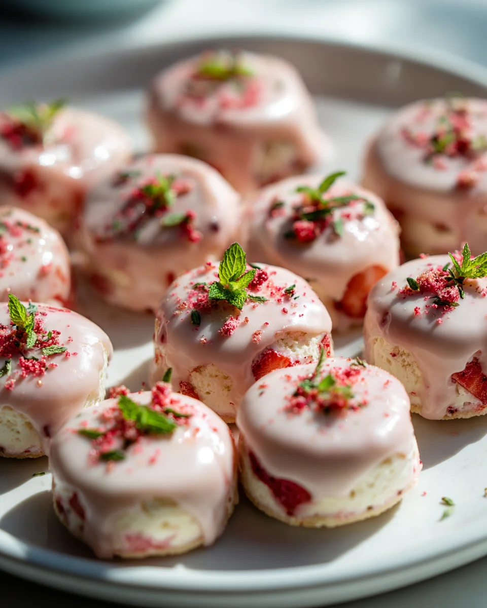 No Bake Erdbeer Shortbread Trüffel Cookies Rezept genießen!