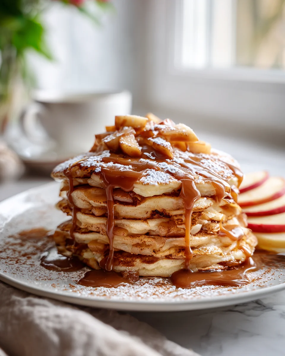 Apfel-Zimt-Pfannkuchen mit Karamell-Topping Rezept