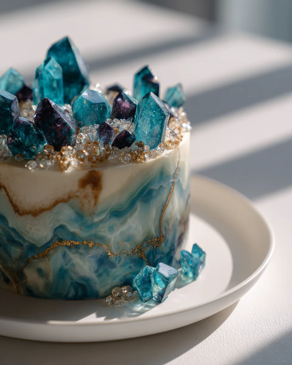 Geode Torte: Kristall-Zucker Steine & Fondant Marmor Rezept