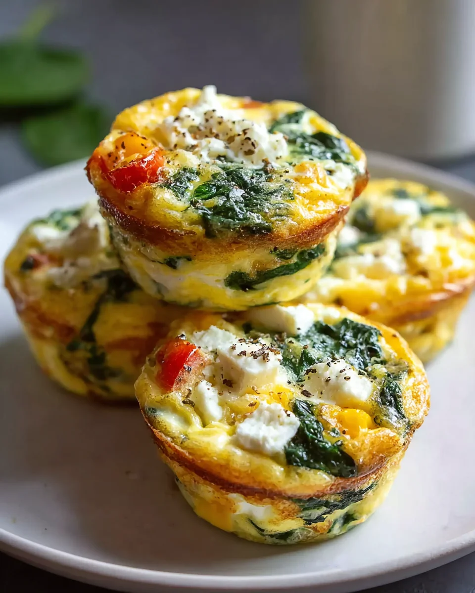 Leckere Egg Muffins mit Spinat und Feta für jeden Tag!