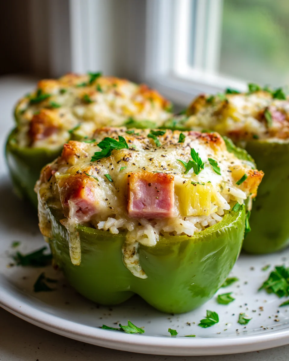 Hawaiianische Paprika mit Reisfüllung