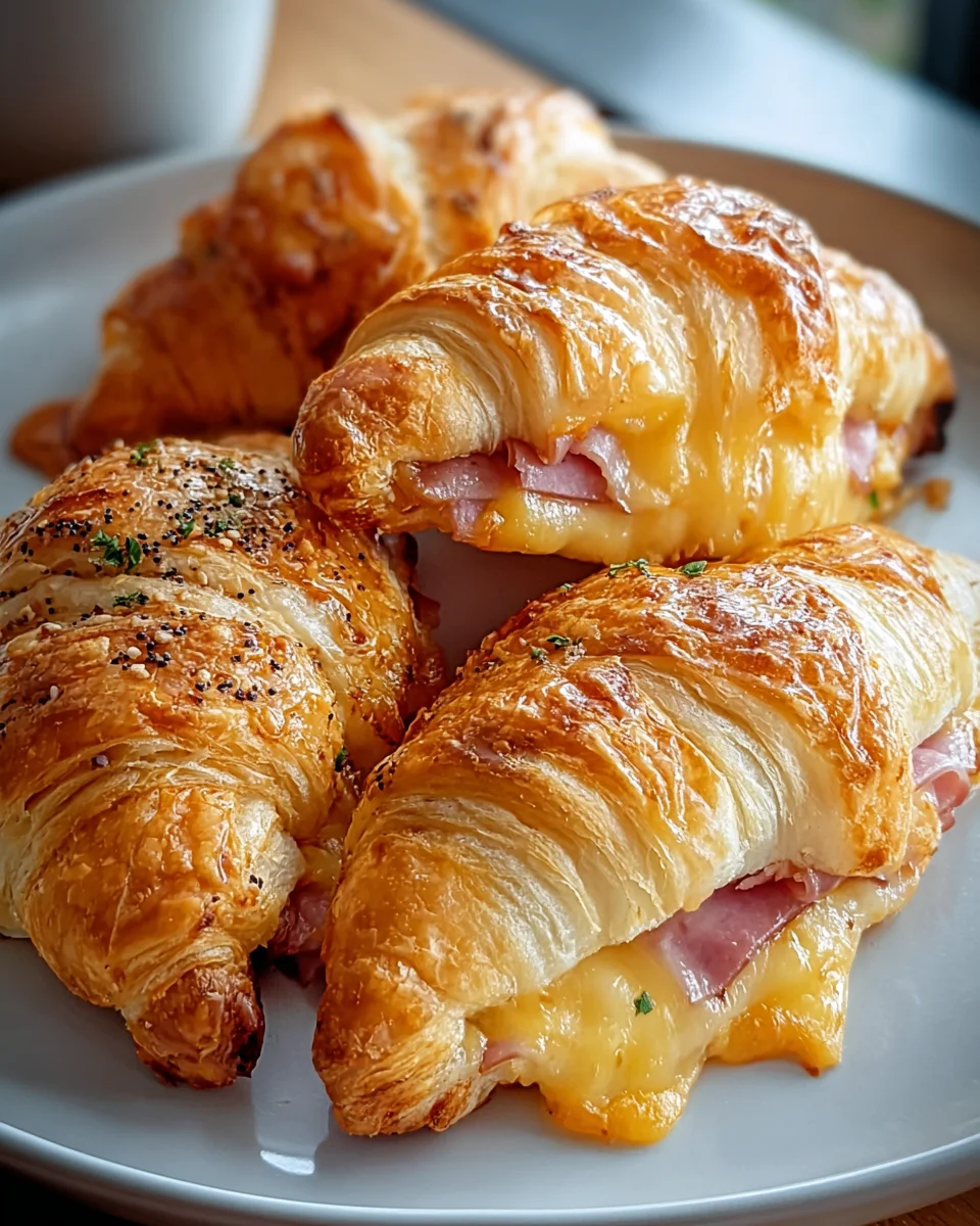 Leckere Baked Beef Ham And Cheese Croissants Rezeptidee