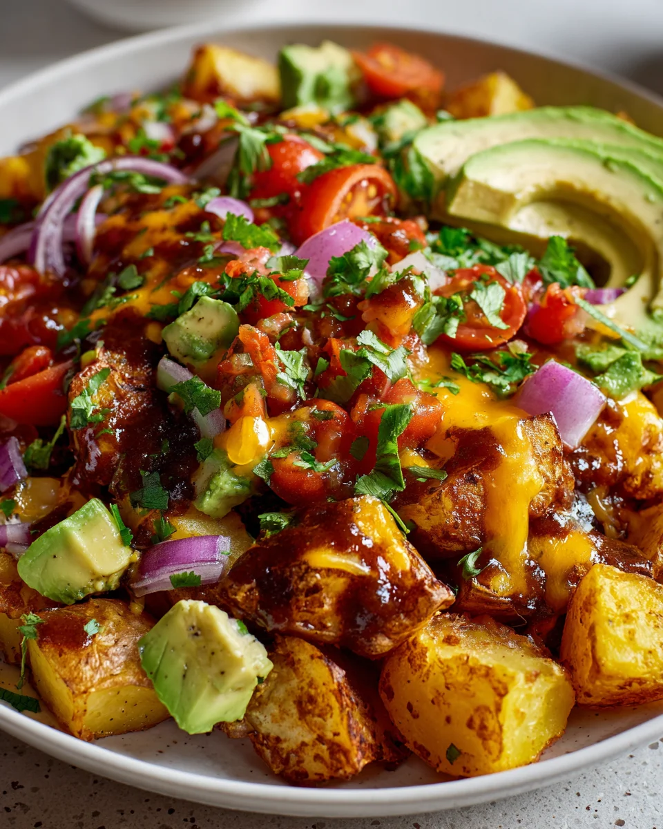 One Pan Schnelle Kartoffel Taco Bowl mit Salsa & Käse Rezept